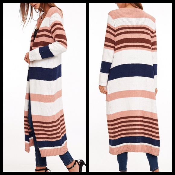 5 🌟Sasha Striped Long Cardigan - Picture 4 of 5